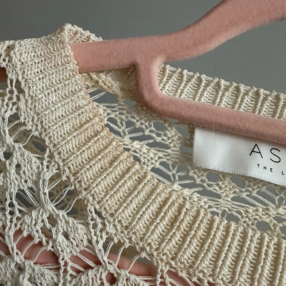 crochet ASTR the label long sleeve crop top